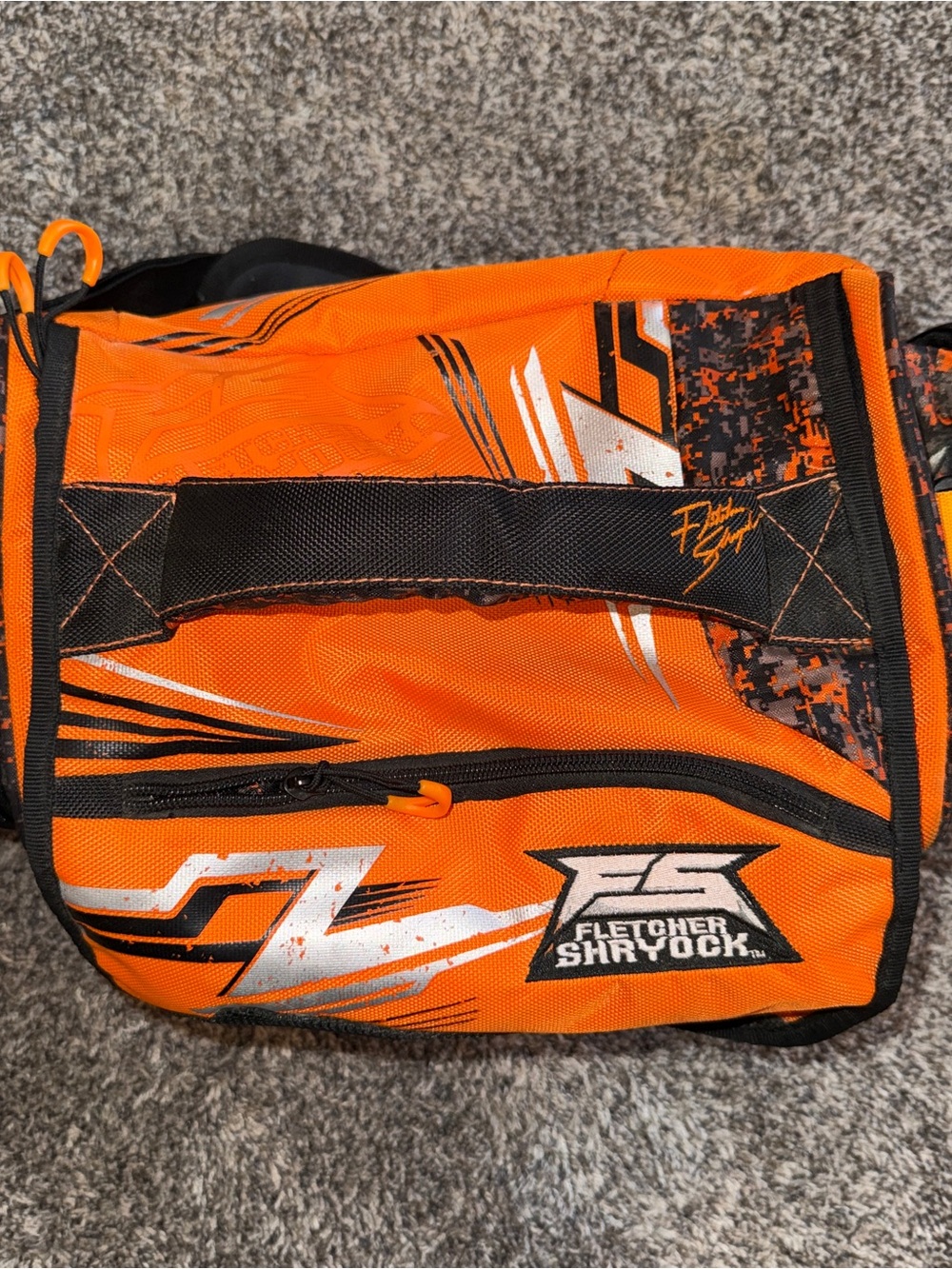 Spiderwire Fletcher Shryock Orange Black Heavy Duty Soft Sided Tackle Bag